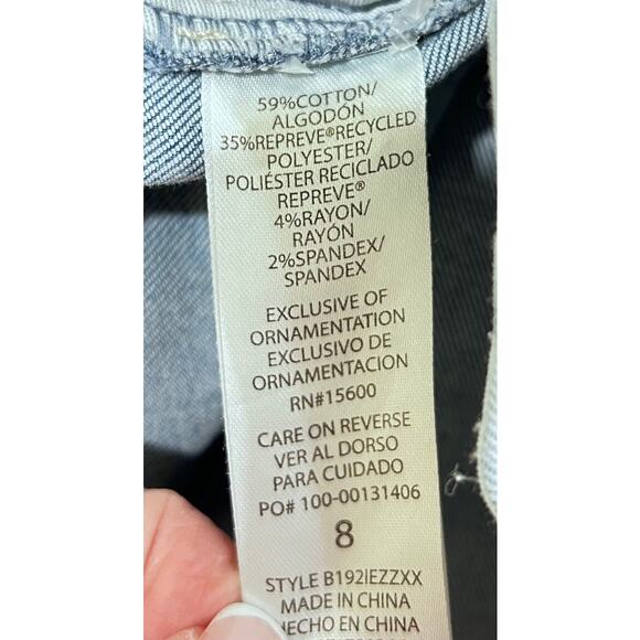 Democracy with Ab Technology Light Wash Cropped Scalloped Embroidered Hem Jeans - Picture 7 of 7